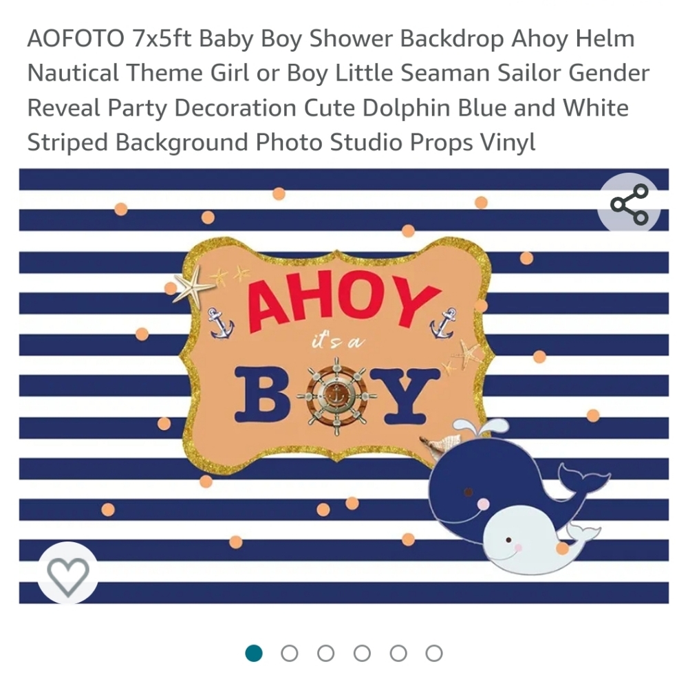 New in bag! Baby boy shower nautical theme backdrop banner prop AHOY its a boy!